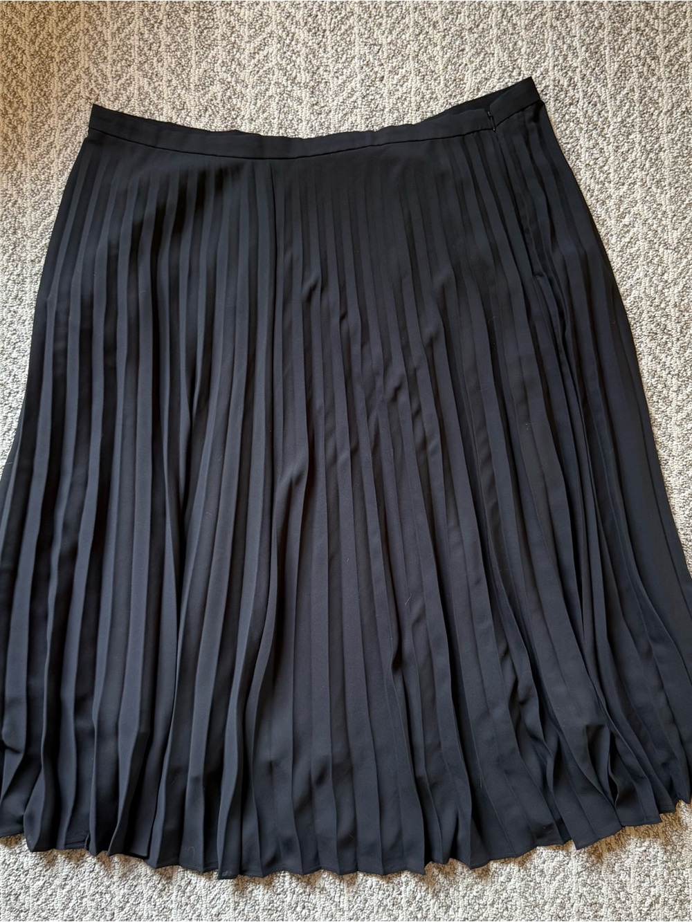 J. Crew Black Pleated A-Line Midi Skirt